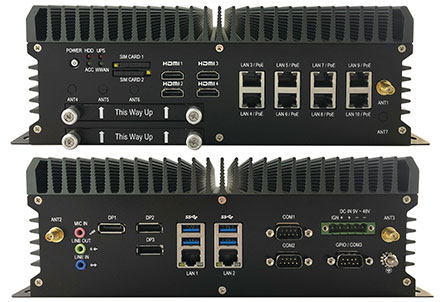FleetPC-9-B-GTX1050Ti Car-PC (Intel Core i7-8700T 6x4.0Ghz, NVIDIA GeForce GTX 1050Ti GPU, Autostart-Controller, 9-48V Automotive Netzteil, 10x LAN, 3x dP, 4x HDMI) [<b>LFTERLOS</b>]
