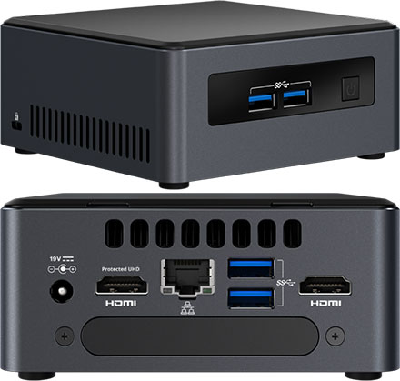 Intel NUC7I7DNHE (Intel Core i7-8650U 4x 1.90GHz, 2x HDMI, 1x M.2, 2.5" HDD/SSD support)